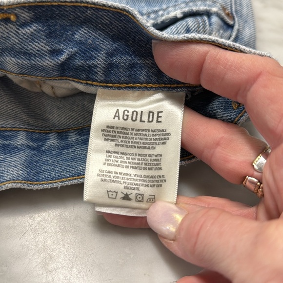 Agolde Jaden Denim Cut Off Shorts Size 26 - Picture 4 of 7